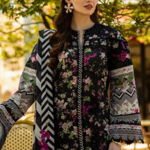 Black Printed Lawn