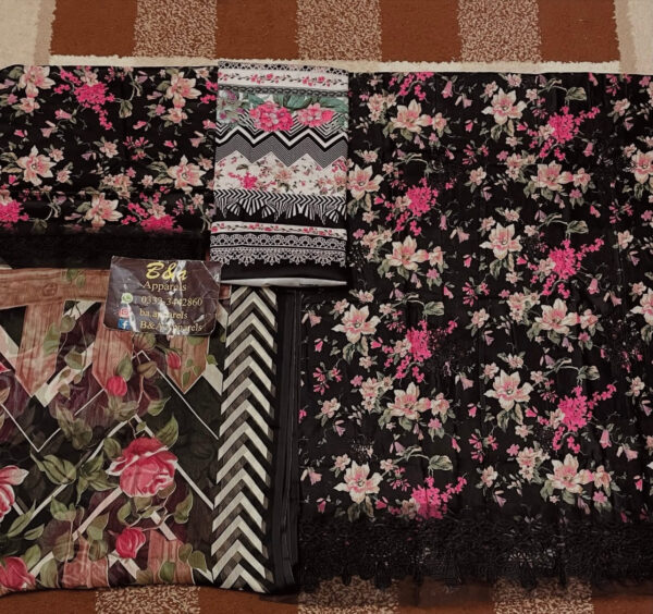 Black Printed Lawn - Image 5
